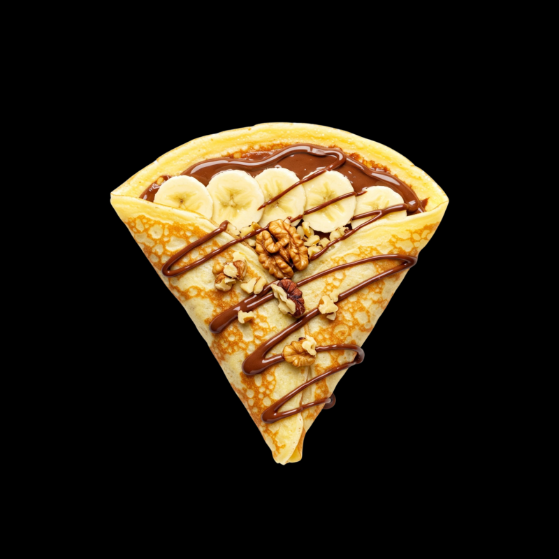 Banana Walnut and Nutella Crepe