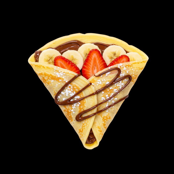 BANANA STRAWBERRY AND NUTELLA CREPE