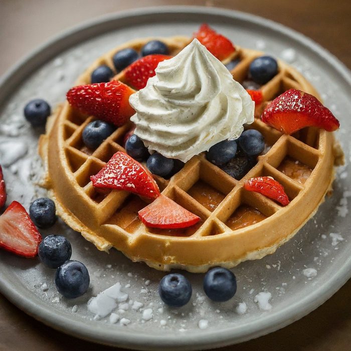 CREAM AND BERRIES WAFFLE